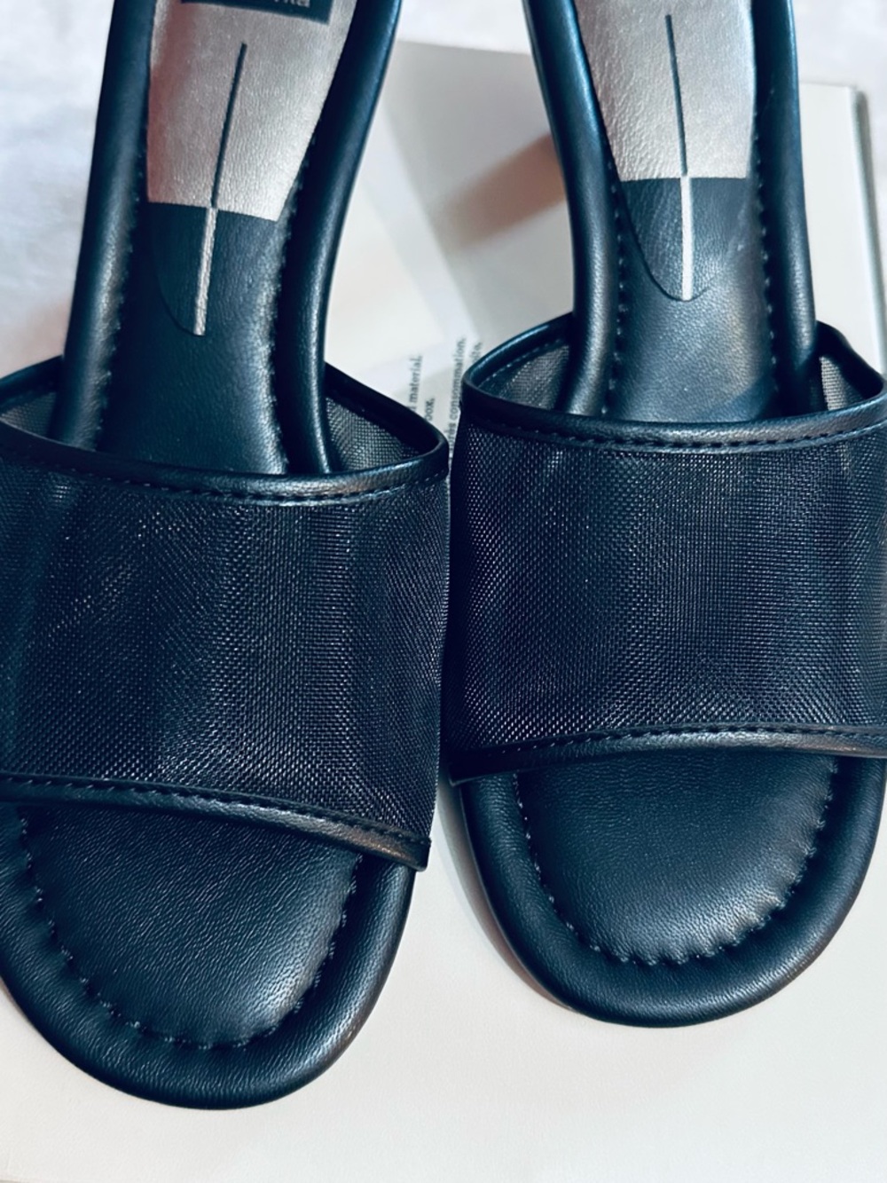 Dolce Vita Black Mesh Slide Mules